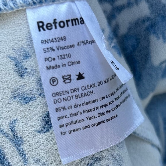 Reformation Gavin Midi Dress Olympia Floral Blue White 12 - Picture 15 of 16